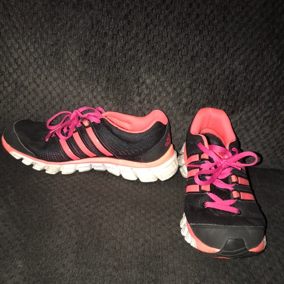 Adidas Black and Hot Pink Adiprene Running Shoes - Picture 2 of 3